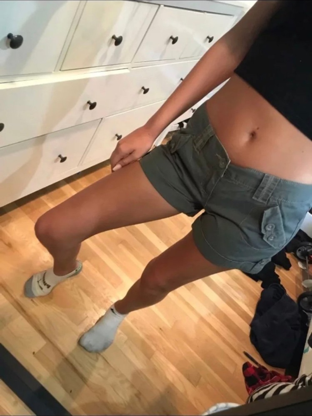 Aeropostale Olive Green Cargo Roll-Cuff Shorts